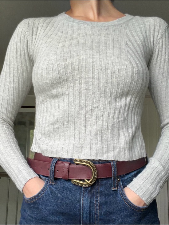 Babaton Tops - Women's Light Gray Long Sleeve Top